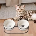 thumbnail image 6 of Cat Food Bowls Raised Cat Dishes Separable Large Capacity with Iron Holder Shelf White, 6 of 8