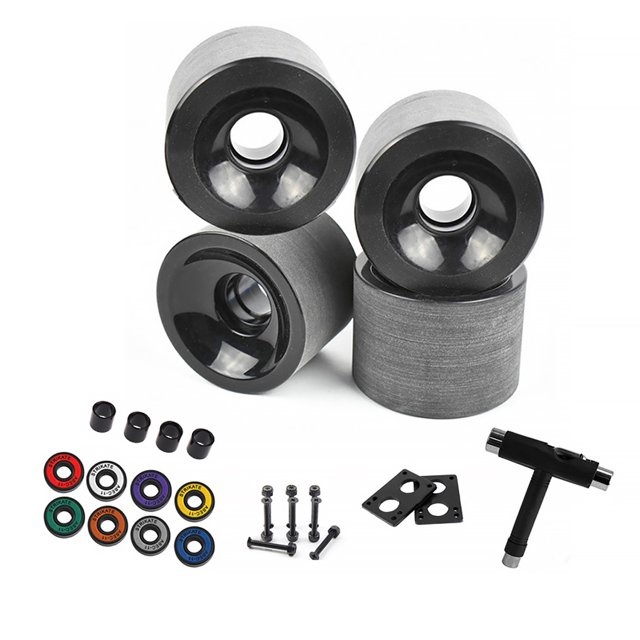 Soidarity Ruedas de monopatín de 51mm, rodamientos de rodillos de tabla larga, arandelas, juego de bujes de patinaje de calle, parque, deportes al aire Patinetes eléctricos Negro Soidarity OD020102-01