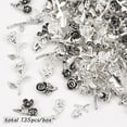 thumbnail image 4 of 135pcs Flower Theme Resin Fillers Charms Rose Plum Blossom Alloy Cabochons Alloy Epoxy Resin Supplies Nail Art Decorations for DIY Resin Jewelry Making - Silver & Silver, 4 of 7