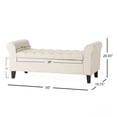 thumbnail image 4 of Banc Pouf en Velours Contemporain Santa Cruz, Ivoire, 4 of 9