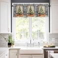 thumbnail image 5 of Christmas Grey Kitchen Curtains and Valances Set, Rod Pocket Curtains Tier Farmhouse Window Curtains 24 Inch Length, Winter Pine Tree Snowflake Ball 3 Piece Kitchen Curtains Set, 5 of 6
