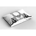 thumbnail image 2 of Ambesonne Victorian Pillow Sham 2 Pack, Roman Design, 30"x20", Black and White, 2 of 3