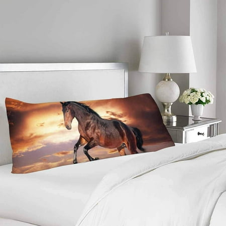Gckg Brown Horse Running Body Pillow Covers Pillowcase 20x60