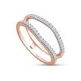 thumbnail image 2 of AFFY 0.33CT Round Moissanite Curved Enhancer Guard Ring for Women in 14K Rose Gold over Silver-5, 2 of 6