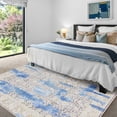 thumbnail image 5 of Cydiria Modern, Distressed Vintage Faux Wool Area Rug, 6' x 9', Blue, 5 of 8