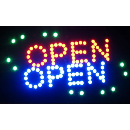 Shoe Stores 2xhome - Open Sign - Large Letters High Visible Bright Colors Led Moving Flashing Sign Motion Light Chain 19x10 for Business Drink Restaurant Diner Cafe Bar Coffee Shop Store Wall Window Display ()