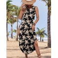 thumbnail image 4 of Vestido Zeagoo Tropical sin mangas para verano, playa, negro, estampado XL, 4 of 6