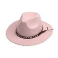 thumbnail image 4 of BRICH Classic Felt Fedora Hats for Men Women Wool Floppy Wide Brim Panama Hat with Belt Buckle RD1 One Size, 4 of 4