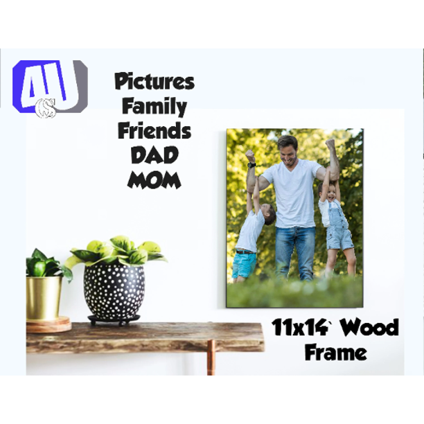 Customized Wood Frame 14x11 Inches Print Photo Logos Or text Friends Family Frames Gifts DAD MOM