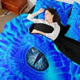 thumbnail image 4 of Castle Fairy Blue Dragon Twin Bedding Sets,Abstract Wildlife Bedding Comforter Set, 4 of 8