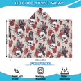 thumbnail image 2 of Beige Skull Crow Flower Pattern Hooded Bath Towel，60"x35" for Ages 3 To 12 Kids, Quick Dry Lightweight Soft Microfiber Hood Beach Towel Cover Up for Kids, 2 of 7