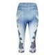 thumbnail image 5 of Leggings de mezclilla con panel de moda para mujer Pantalones de yoga Capris de verano Fridja hfkajh98770, 5 of 6