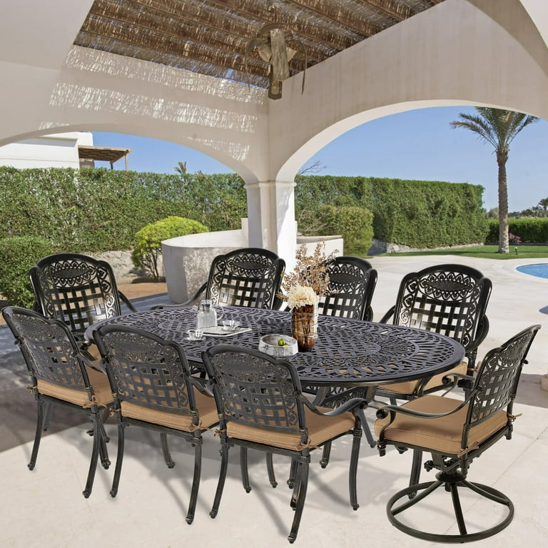 9-Piece Patio Cast Aluminum Dining Set, Person Outdoor Dining - Main Image