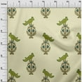 thumbnail image 2 of oneOone Viscose Jersey Fabric Leaves|Bird & Floral Block Printed Craft Fabric BTY 60 Inch Wide, 2 of 5