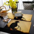 thumbnail image 4 of The Back View of Western Cowboy Riding Horse Sunset Burlap Linen Table Runner and Placemats Set of 4, Vintage Westerns Washable Dining Table Decor Set for Kitchen, Party, Banquet, 13"x70", 4 of 7