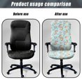 thumbnail image 4 of Renewold Easter Rabbit Eggs Floral Blue Office Chair Cover Removable Rotating Boss Chair Cover for Armrest Chairs Removable Swivel Chair Slipcover Stretchy Spandex Fabric Cover, L, 4 of 7