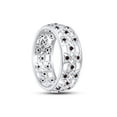 thumbnail image 4 of AFFY Round Simulated Garnet Hollowing Flower Ring for Women 14K White Gold over Silver-11, 4 of 5