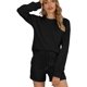 thumbnail image 4 of Conjunto de pijama para mujer Ropa de dormir de algodón acogedor Pantalones cortos Ropa de dormir de manga larga Pjs con bolsillos Ormromra CJWUS-3396, 4 of 6