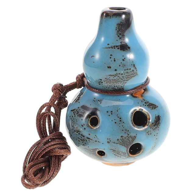 6 Agujeros Alto C Ocarina Cerámica Ocarina Flauta de Cerámica Coleccionable Alto C Tono Principiante Ocarina Cerámica Colgante Flauta Azul