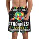 thumbnail image 1 of Balery I Love With Autism Traje de Baño Estilo Hawaiano para Hombre, Shorts de Secado Rápido con Bolsillos-Small, 1 of 6