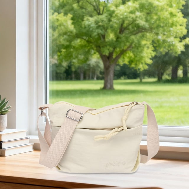 Bolso bandolera, bolso elegante tipo hobo para mujer y hombre, ideal para viajes, compras y trabajo. Blanco