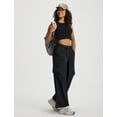 thumbnail image 7 of Baleaf Women's Lightweight Pants Quick Dry Wide Leg Hiking Water Resistant with 4 Pockets Travel Baggy Parachute Cargo Pant Black L, 7 of 7
