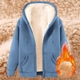 thumbnail image 4 of zaveiop Womens Winter Coats Plus Size Fleece Lined Sherpa Thermal Jacket Casual Zip-up Hoodie Warm Outerwear with Pockets (Z3-Blue, 3XL), 4 of 4