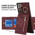 thumbnail image 3 of Mantto Wallet Case for Samsung Note 20 Ultra, Slim Premium Credit Card Slot, Zipper Wallet Case with Ring Holder Kickstand Leather Magnetic Flip Back Cover for Samsung Galaxy Note 20 Ultra, Winered, 3 of 12