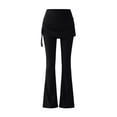 thumbnail image 7 of Fewfanhot Women Skirted Flared Yoga Pants, High Waist Drawstring Overlay Skirt Full Length Stretch Bootcut Workout Trousers, 7 of 7