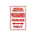 thumbnail image 1 of World's Greatest Programmer Parking Only Sign Gift Wall Novelty Aluminum 8"x12", 1 of 1
