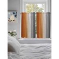 thumbnail image 4 of Kitchen Curtains 54 Inches length, Burnt Orange Gray Ombre Window Treatment Curtain Drapes, Vintage Farmhouse Wooden Decorative Window Curtains for Bedroom Cafe, 52"x54", 2 Panels, 4 of 7