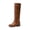 BROWN, variant on DREAM PAIRS Women's Knee High Cowboy Boots Western Tall Boots Square Toe Pull-On Boots with Embroidery Vintage Style
