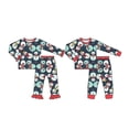 thumbnail image 3 of Conjunto de pijamas navideños para niños de nuevo diseño, pijamas tipo jersey para bebés y niñas, pijamas para niños, pijamas con pantalones de manga larga, 3 of 3