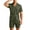 Army Green, variant on Bpyeka Men's Casual Two-Piece Set, Camp Collar Button-Down Shirt & Drawstring Shorts, Herringbone Jacquard Textured Co-Ord Outfit, S-2XL