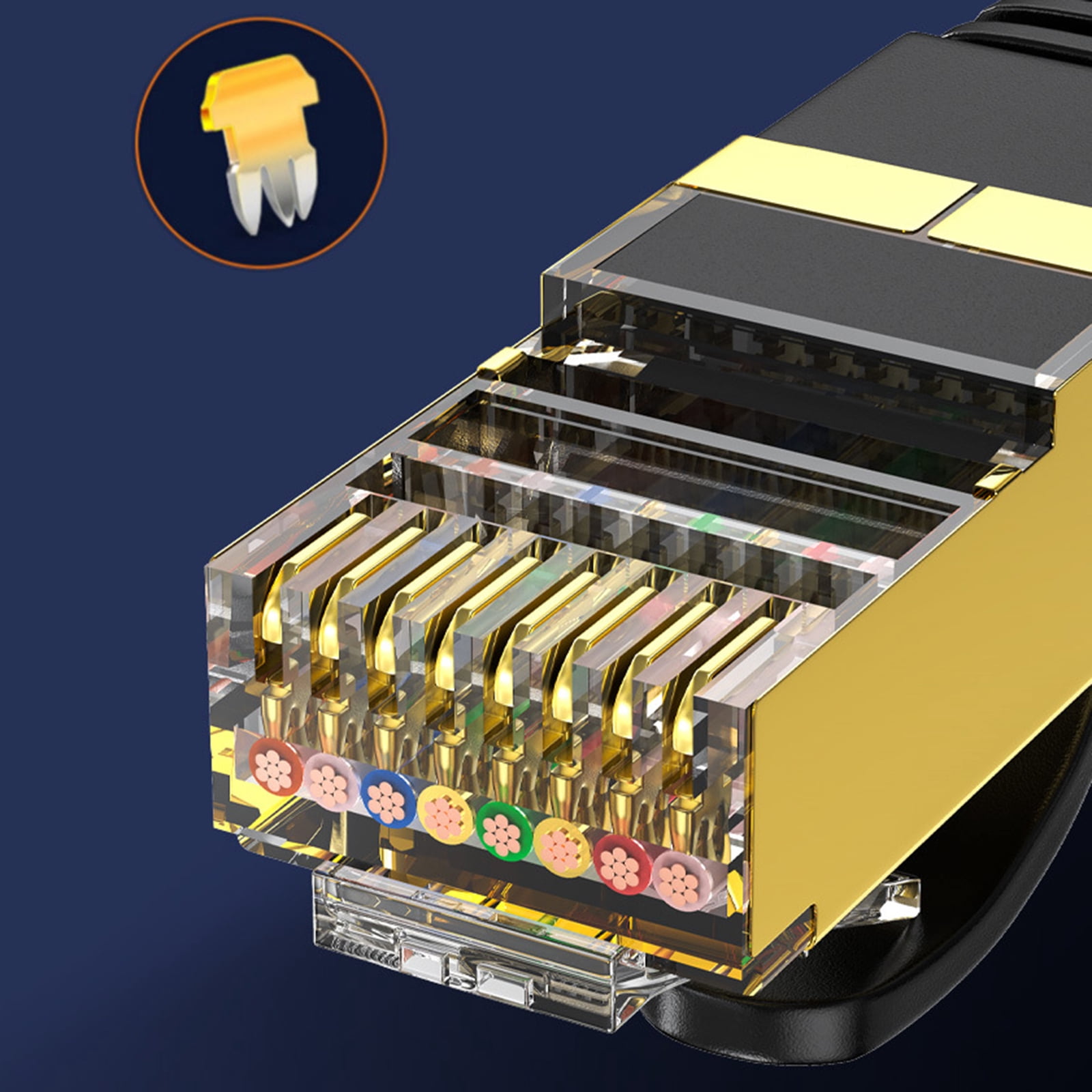 Category 8 Cat8 Ethernet Networking Cable Fast Speed 10Gbps Data Transfer Flat Cable with RJ45 for Routers Modem
