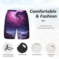 thumbnail image 3 of Balery Purple Moon Tree Night Sky Mens Swim Trunks Swim Shorts for Men Quick Dry Inseam Beach Shorts with Compression Liner Pocket-XX-Large, 3 of 9