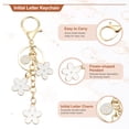 thumbnail image 3 of Uxcell Initial Letter Keychain, Cute Flower Keychain A Letter Charm for Women Girls (White, Pack of 1), 3 of 7
