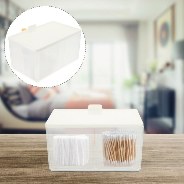 EXHUMKY 1 Ensemble de Cotons-Tiges avec Design Multi-Compartiments pour Coiffeuse de Salle de Bain