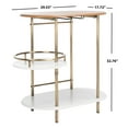 thumbnail image 3 of SAFAVIEH Iva Modern 3 Tier Swivel Pub Bar Table, Light Walnut/Gold, 3 of 17