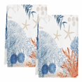 thumbnail image 2 of Orange Navy Blue Coral Kitchen Towels Set of 2, Summer Beach Coastal Ocean Absorbent Dish Towels for Kitchen, Microfiber Hand Towel, Quick Drying Tea Towel for Cleaning Decorative Dishcloths, 2 of 7
