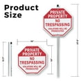 thumbnail image 2 of Private Property No Trespassing Violators Will Be Prosecuted (2 Pack) 10 inch X 10 inch Octagon Plastic Signs with Aluminum Mounting Stakes Weather Resistant UV Protected for Workplace, 2 of 8
