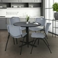 thumbnail image 2 of Cain 42" Grey Round Breakroom Table and 4 'M' Stack Chairs, Multiple Colors, 2 of 8