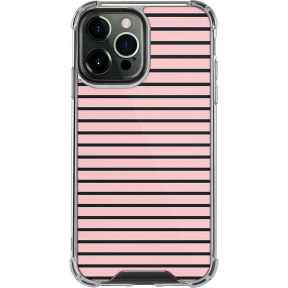 Skinit Stripes Pink and Black Stripes iPhone 14 Pro Max Clear Case