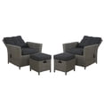 thumbnail image 3 of Asti Wicker / Rattan Set with Two Reclining Chairs and Two Ottomans in Gray, 3 of 3