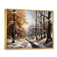 thumbnail image 2 of Designart Large Forest framed wall Art, Monochrome Canopy Forest Winter framed wall art , Forest framed wall art decor, Orange Traditional Gold framed wall art, 32x24 inches Gold Frame, 2 of 5