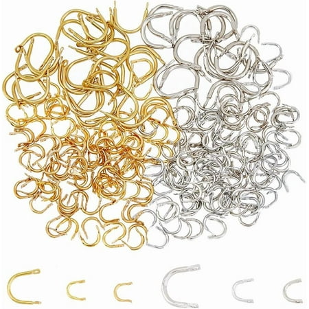 440Pcs 3 Styles Fishing Spinner Clevis 2 Colors U Shaped Spinnerbait Clevis Including 240Pcs Brass Links Easy Spin Spinner Clevis 200Pcs Iron Spinner Blade Clevis for Lure Making