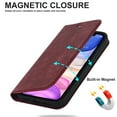 thumbnail image 3 of Allytech Magnetic Flip Folio Case for Apple iPhone 11 6.1 inch,Plain Leather RFID Blocking Card Slots Wallet Kickstand Phone Cover,Red, 3 of 10