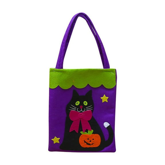 Halloween Tote Gift Bags Colorful for Teens,6 Patterns Design Trick or Treat Bags for Party Favor Supplies,Reusable Goody Candy Bag,Halloween Snacks Goodie Bag Bulk Portable Non-woven Bag