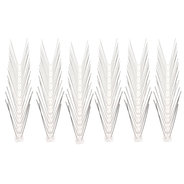 6 pinchos antipájaros de acero inoxidable para exteriores, repelente de pájaros y palomas, accesorio para vallas de pared.