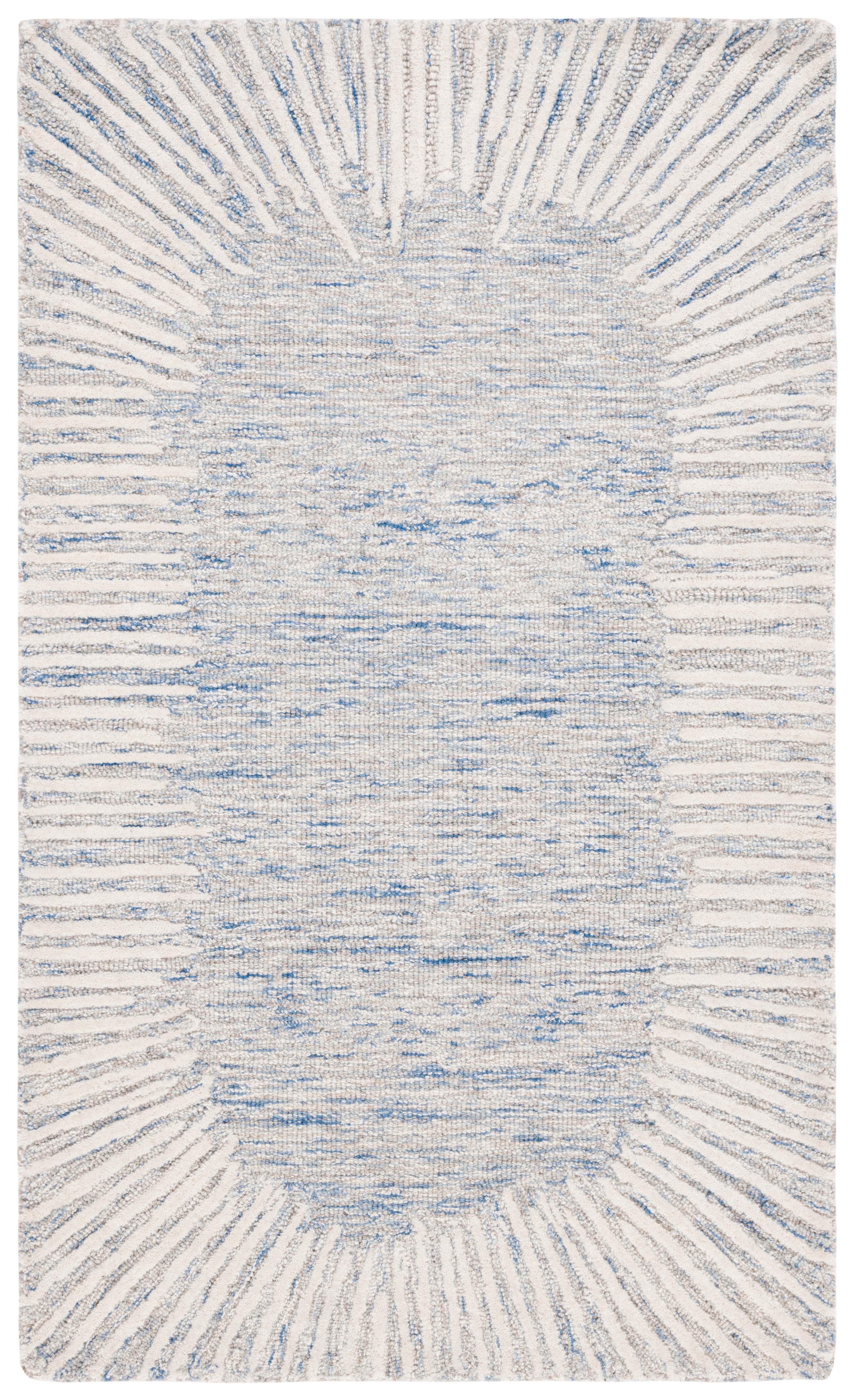 SAFAVIEH Abstract Frieda Radiate Area Rug, Blue/Ivory, 3' x 5'